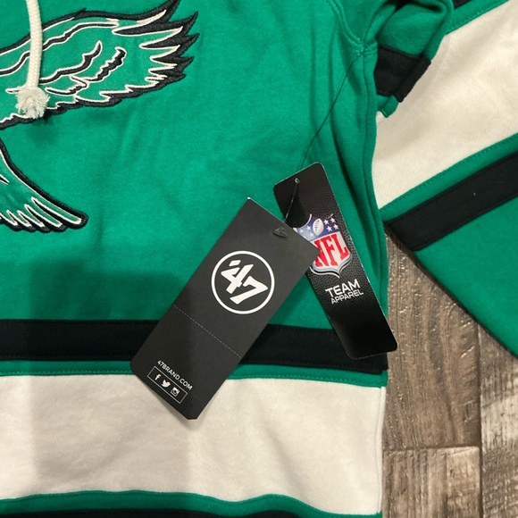 47 Brand Green and Black Hooded Sweatshirt Size Medium - Picture 6 of 16